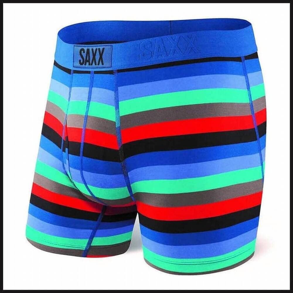 NEW SAXX men's ultra boxer brief in purple cabana stripe